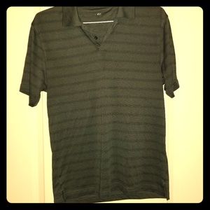 Izod green striped polo medium m tee